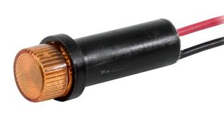 VCC / VISUAL COMMUNICATIONS COMPANY 41W-NKA12H-CA0 面板指示灯, .250英寸 LED 12V 电线 透明 琥珀黄