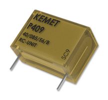 KEMET P409CP224M275AH330 安全电容器, 金属化纸, 径向盒式 - 2引脚, 0.22 µF, ± 20%, X2, 通孔安装