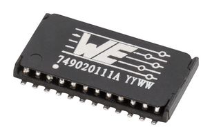 WURTH ELEKTRONIK 749023113C 以太网和LAN变压器, 10/100/1000 Base-T PoE, 1端口, 1:1, 350 µH, 1.5 kVrms, 表面安装