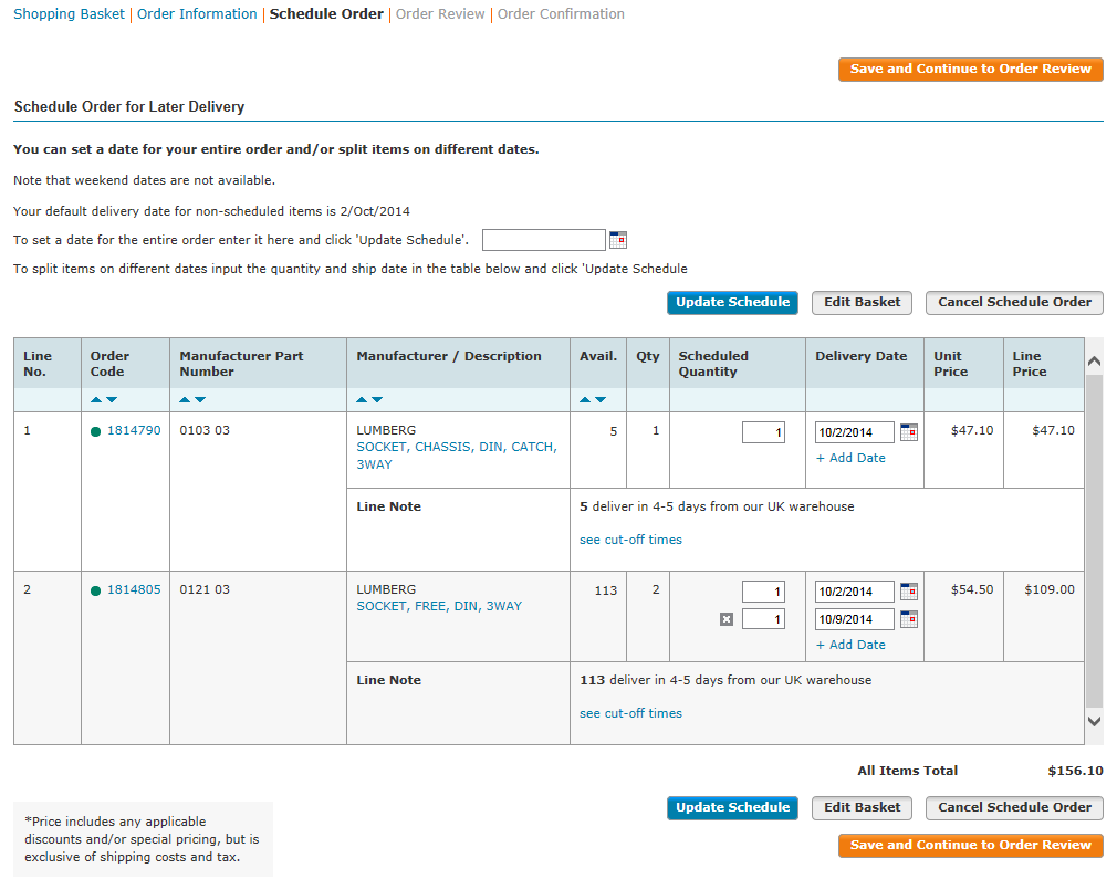 scheduling orders